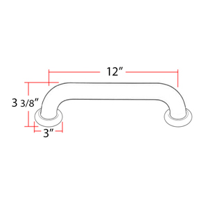 A6624/A0012 - Royale - 12" Grab Bar - Unlacquered Brass