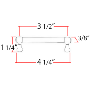 A980-35 - Royale - 3.5" Cabinet Pull - Polished Brass