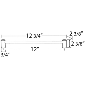 A7020-12 - Spa Collection I - 12" Towel Bar - Unlacquered Brass