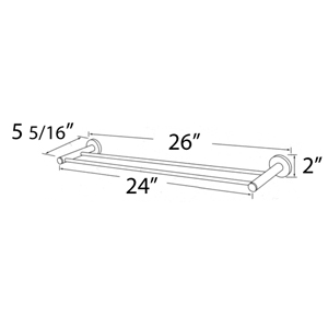 A8325-24 PB/NL - Contemporary I - 24" Double Towel Bar - Unlacquered Brass