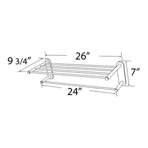 A8326-24 PB/NL - Contemporary I - 24" Towel Shelf/Bar - Unlacquered Brass