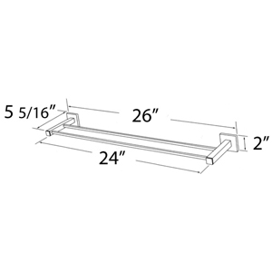 A8425-24 PB/NL - Contemporary II - 24" Double Towel Bar - Unlacquered Brass