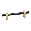 A2801-3 CHP/MB - Vita Bella - 3" Cabinet Pull w/ Smooth Bar - Champagne/ Matte Black