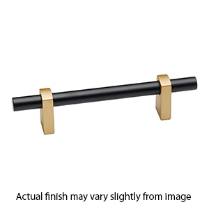 A2801-18 CHP/MB - Vita Bella - 18" Cabinet Pull w/ Smooth Bar - Champagne/ Matte Black