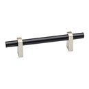 A2801-3 MN/MB - Vita Bella - 3" Cabinet Pull w/ Smooth Bar - Matte Nickel/ Matte Black