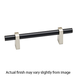 A2801-6 MN/MB - Vita Bella - 6" Cabinet Pull w/ Smooth Bar - Matte Nickel/ Matte Black