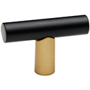 A2802 CHP/MB - Vita Bella - 1.75" Cabinet T-Knob w/ Smooth Bar - Champagne/ Matte Black