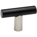 A2802 MN/MB - Vita Bella - 1.75" Cabinet T-Knob w/ Smooth Bar - Matte Nickel/ Matte Black