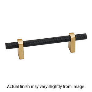 A2901-8 CHP/MB - Vita Bella - 8" Cabinet Pull w/ Knurled Bar - Champagne/ Matte Black