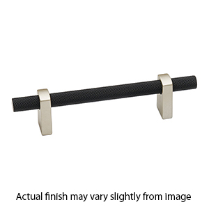 A2901-3 MN/MB - Vita Bella - 3" Cabinet Pull w/ Knurled Bar - Matte Nickel/ Matte Black