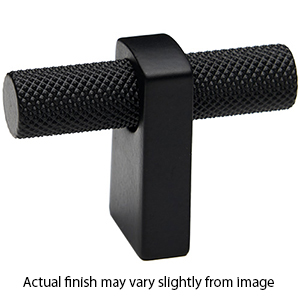 A2901 MB - Vita Bella - 1.75" Cabinet T-Knob w/ Knurled Bar - Matte Black