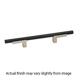 A2903-35 MN/MB - Vita Bella - 3.5" Cabinet Pull w/ Knurled Bar - Matte Nickel/ Matte Black