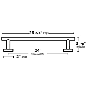 A9420-24 MN/MB - Vita Bella - 24" Towel Bar w/ Knurled Bar - Matte Nickel/ Matte Black