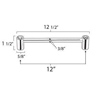 CD715-12 PC - Contemporary Crystal I - 12" Appliance Pull - Polished Chrome