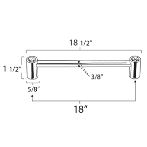 CD715-18 PN - Contemporary Crystal I - 18" Appliance Pull - Polished Nickel