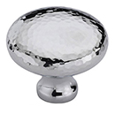 MK0117-032 PNI - 1-1/4" Hammered Round Cabinet Knob - Polished Nickel