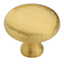 MK0117-032 MSB - 1-1/4" Hammered Round Cabinet Knob - Satin Brass