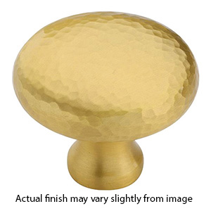 MK0117-038 MSB - 1-1/2" Hammered Round Cabinet Knob - Satin Brass