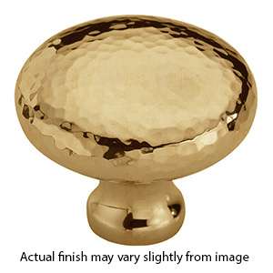 MK0117-032 ULB - 1-1/4" Hammered Round Cabinet Knob - Unlacquered Brass