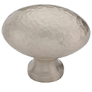MK0118-032 GSN - 1-1/4" Hammered Oval Cabinet Knob - Satin Nickel