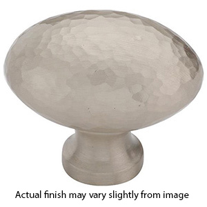 MK0118-032 GSN - 1-1/4" Hammered Oval Cabinet Knob - Satin Nickel