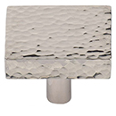 MK3685-032 PNI - 1-1/4" Hammered Square Cabinet Knob - Polished Nickel