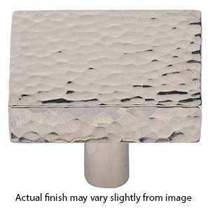 MK3685-032 PNI - 1-1/4" Hammered Square Cabinet Knob - Polished Nickel
