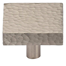 MK3685-032 GSN - 1-1/4" Hammered Square Cabinet Knob - Satin Nickel