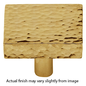 MK3685-038 ULB - 1-1/2" Hammered Square Cabinet Knob - Unlacquered Brass
