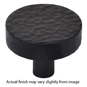 MK3880-032 BLK - 1-1/4" Hammered Disc Cabinet Knob - Flat Black