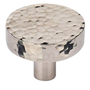 MK3880-032 PNI - 1-1/4" Hammered Disc Cabinet Knob - Polished Nickel