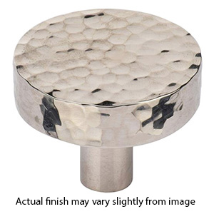 MK3880-038 PNI - 1-1/2" Hammered Disc Cabinet Knob - Polished Nickel