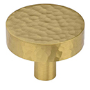 MK3880-032 MSB - 1-1/4" Hammered Disc Cabinet Knob - Satin Brass