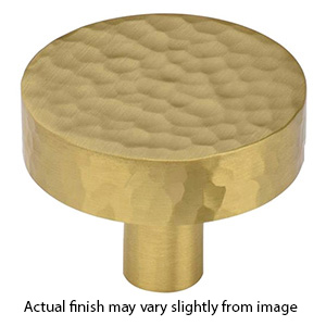 MK3880-038 MSB - 1-1/2" Hammered Disc Cabinet Knob - Satin Brass