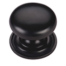 MT0113-032 BLK - 1-1/4" Round Knob on Rosette - Flat Black