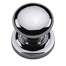 MT0113-032 PCH - 1-1/4" Round Knob on Rosette - Polished Chrome