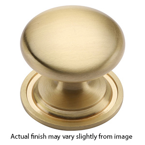 MT0113-038 MSB - 1-1/2" Round Knob on Rosette - Satin Brass