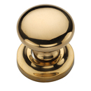 MT0113-032 ULB - 1-1/4" Round Knob on Rosette - Unlacquered Brass