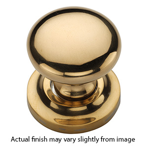 MT0113-038 ULB - 1-1/2" Round Knob on Rosette - Unlacquered Brass