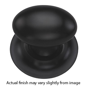 MT0114-032 BLK - 1-1/4" Egg Knob on Rosette - Flat Black