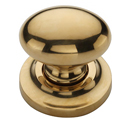 MT0114-032 ULB - 1-1/4" Egg Knob on Rosette - Unlacquered Brass