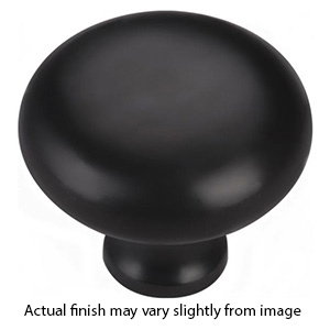 MT0117-038 BLK - 1-1/2" Round Cabinet Knob - Flat Black