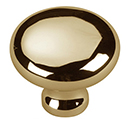 MT0117-032 ULB - 1-1/4" Round Cabinet Knob - Unlacquered Brass