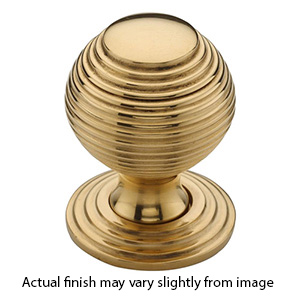 MT0973-032 ULB - 1-3/4" Reeded Cabinet Knob - Unlacquered Brass