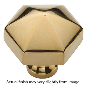 MT2238-032 ULB - Hex - 1-1/4" Cabinet Knob - Unlacquered Brass