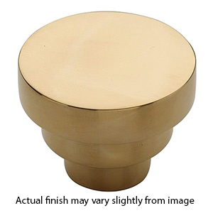 MT3624-032 ULB - Stepped - 1.25" Round Cabinet Knob - Unlacquered Brass