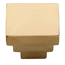 MT3672-032 ULB - Stepped - 1.5" Square Cabinet Knob - Unlacquered Brass