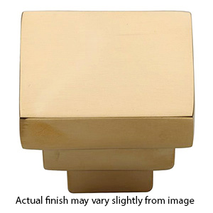 MT3672-032 ULB - Stepped - 1.5" Square Cabinet Knob - Unlacquered Brass