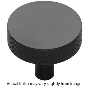 MT3884-038 BLK - 1.5" Disc Knob w/ Knurled Edge - Flat Black