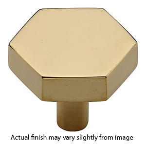MT4334-036 ULB - Hex - 1-3/8" Brighton Cabinet Knob - Unlacquered Brass